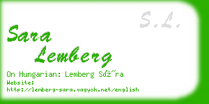 sara lemberg business card